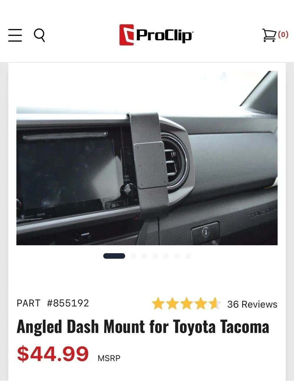Brodit Pro Clip Dash Mount & Magnet For Toyota Tacoma #855192